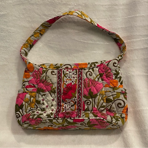 Vera Bradley Hobo Shoulder Purse Bag Tea Garden Floral Pattern Print Retired EUC - Picture 3 of 7